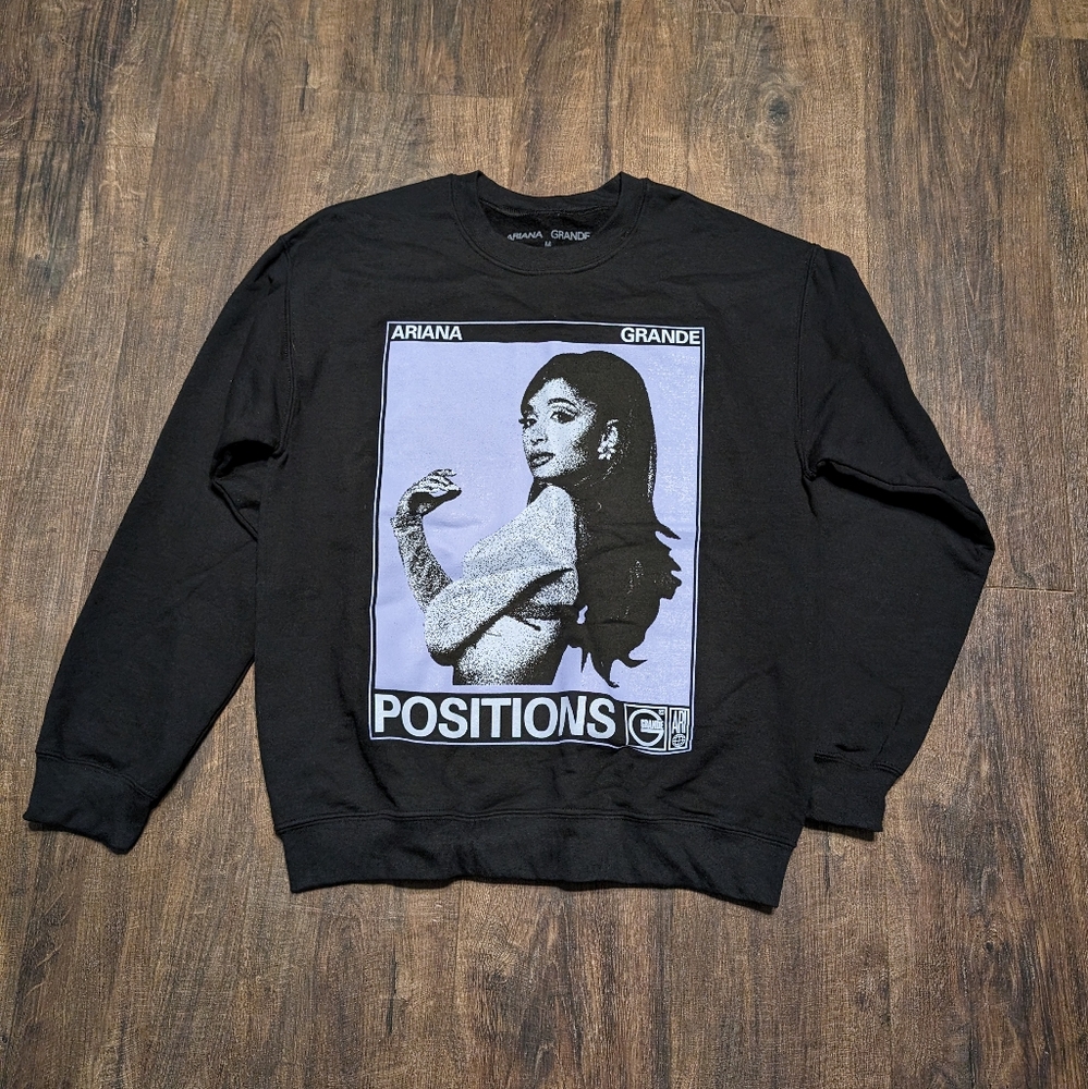 Ariana Grande M Positions Loteria Card Pullover Sweater Crew neck Like N…